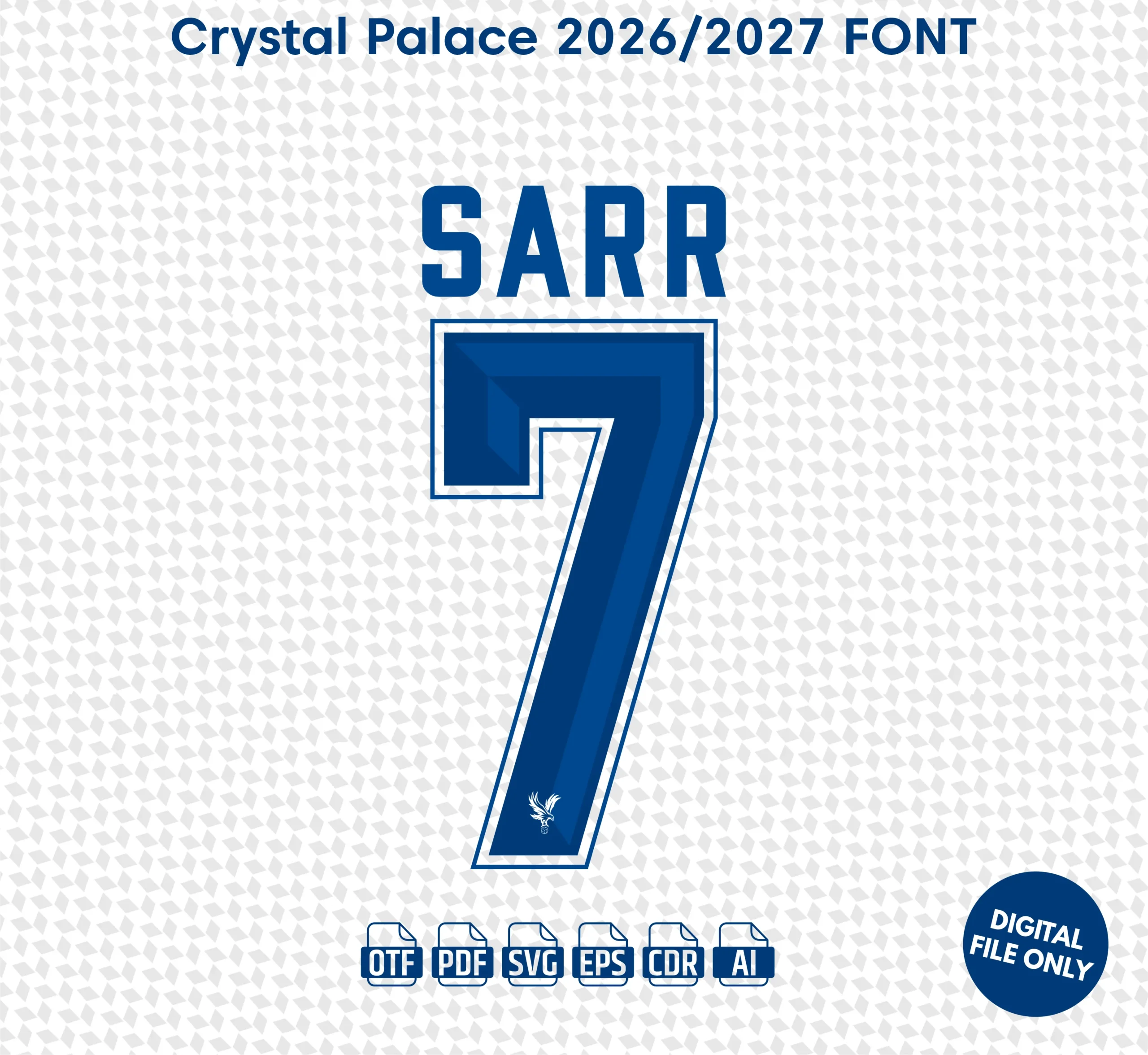 Crystal Palace 2026-27 Font - football jersey typeface OTF download