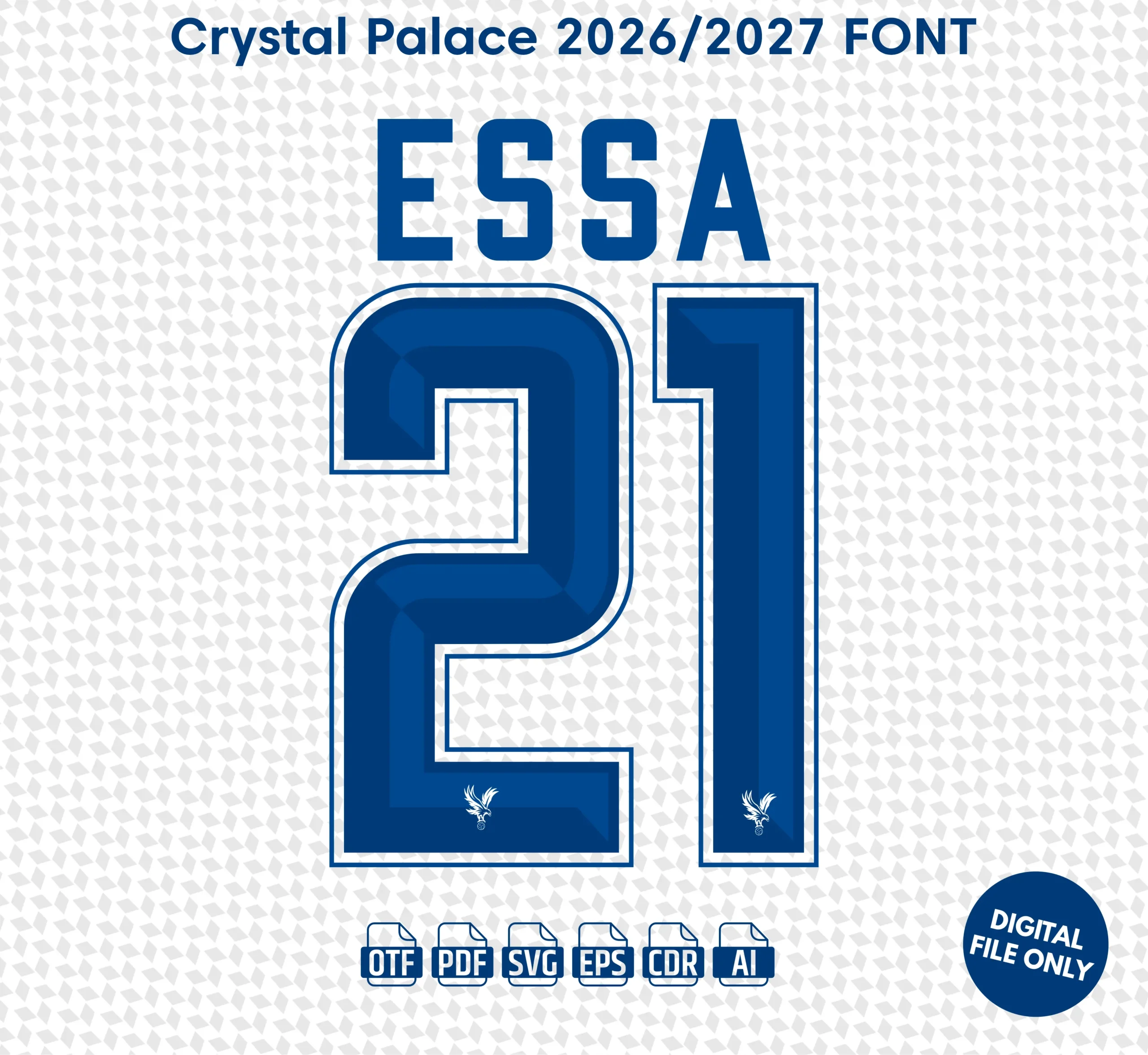 Crystal Palace 2026-27 Font - football jersey typeface OTF download