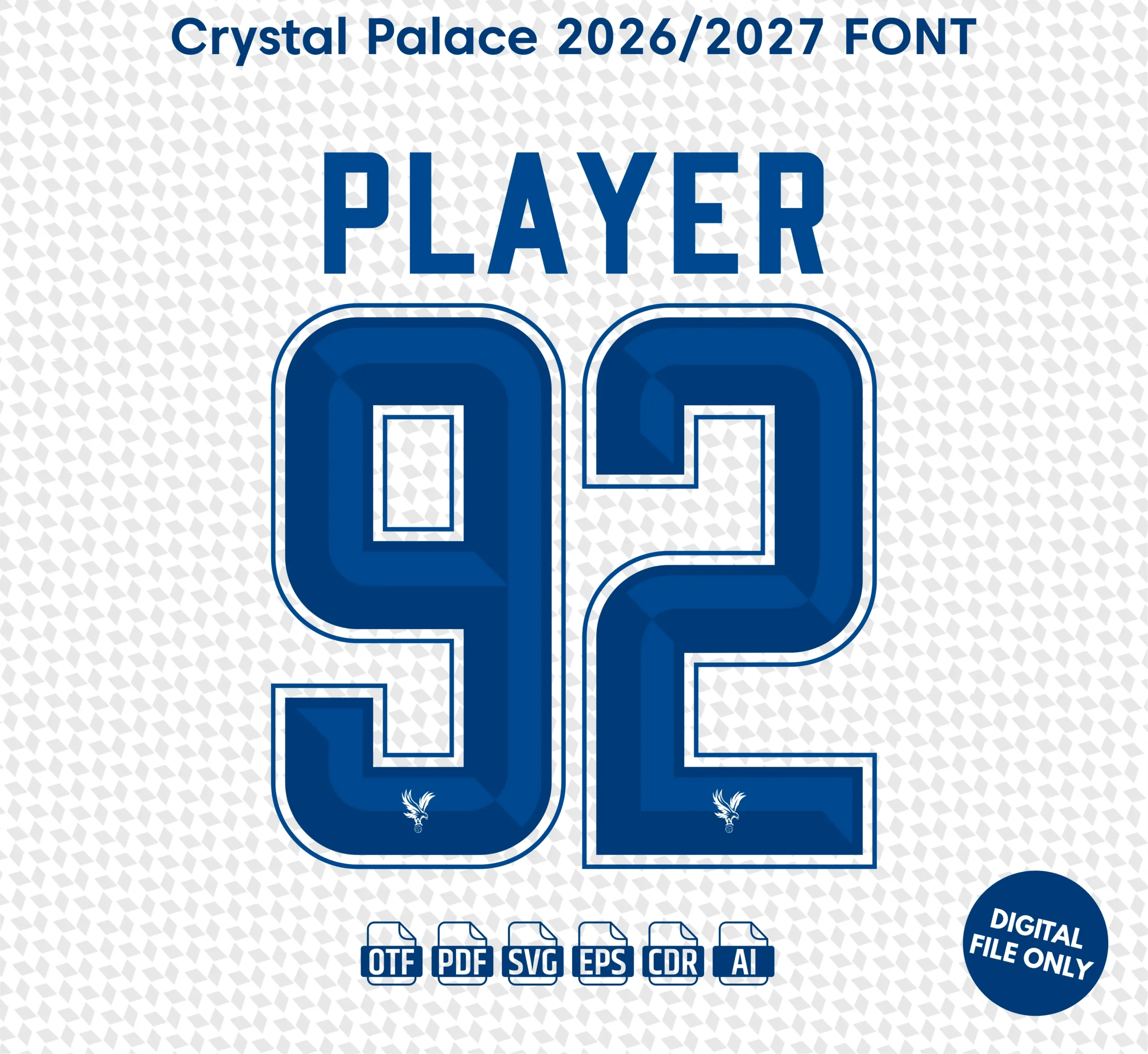 Crystal Palace 2026-27 Font - football jersey typeface OTF download