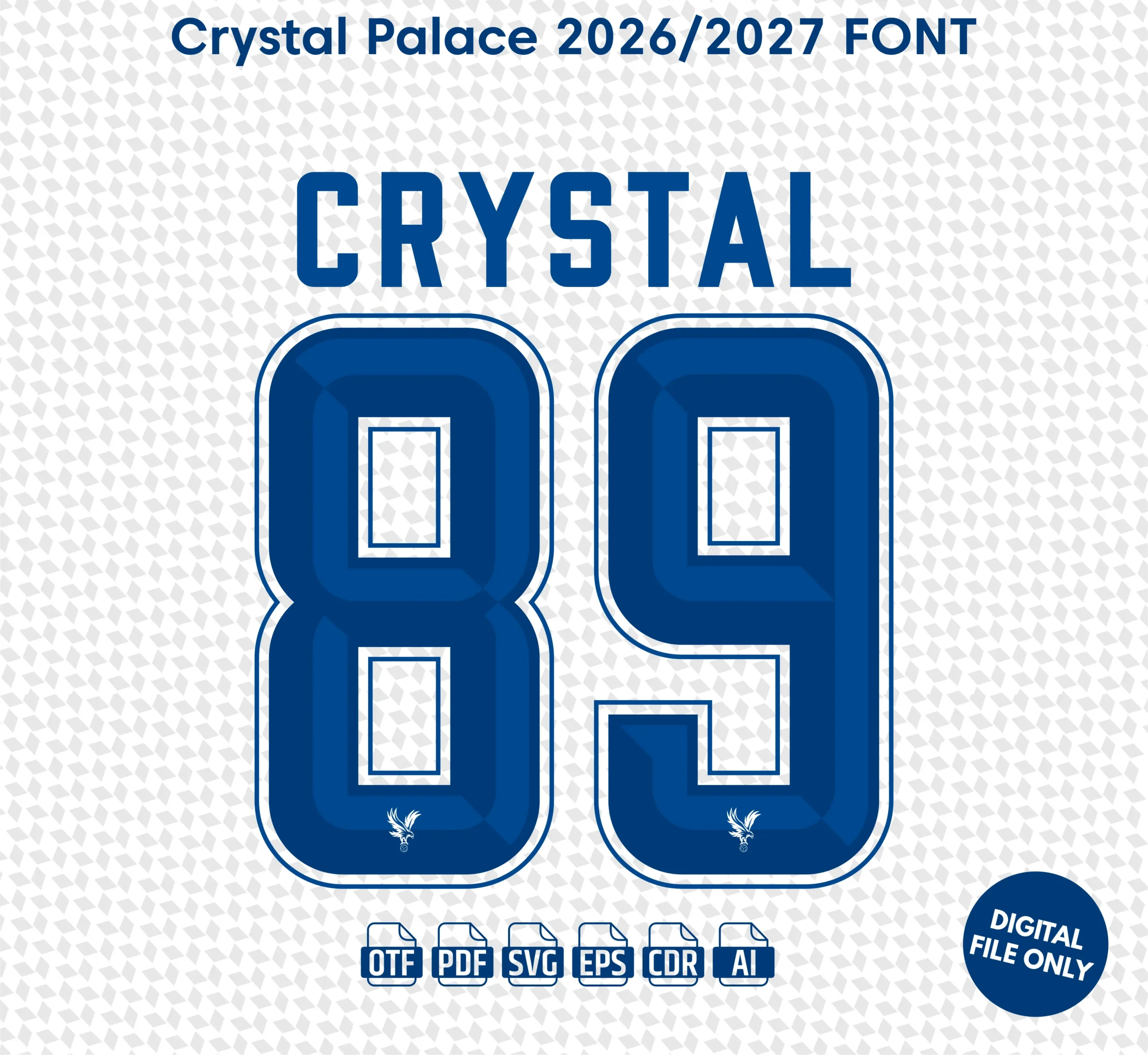 Crystal Palace 2026-27 Font - football jersey typeface OTF download