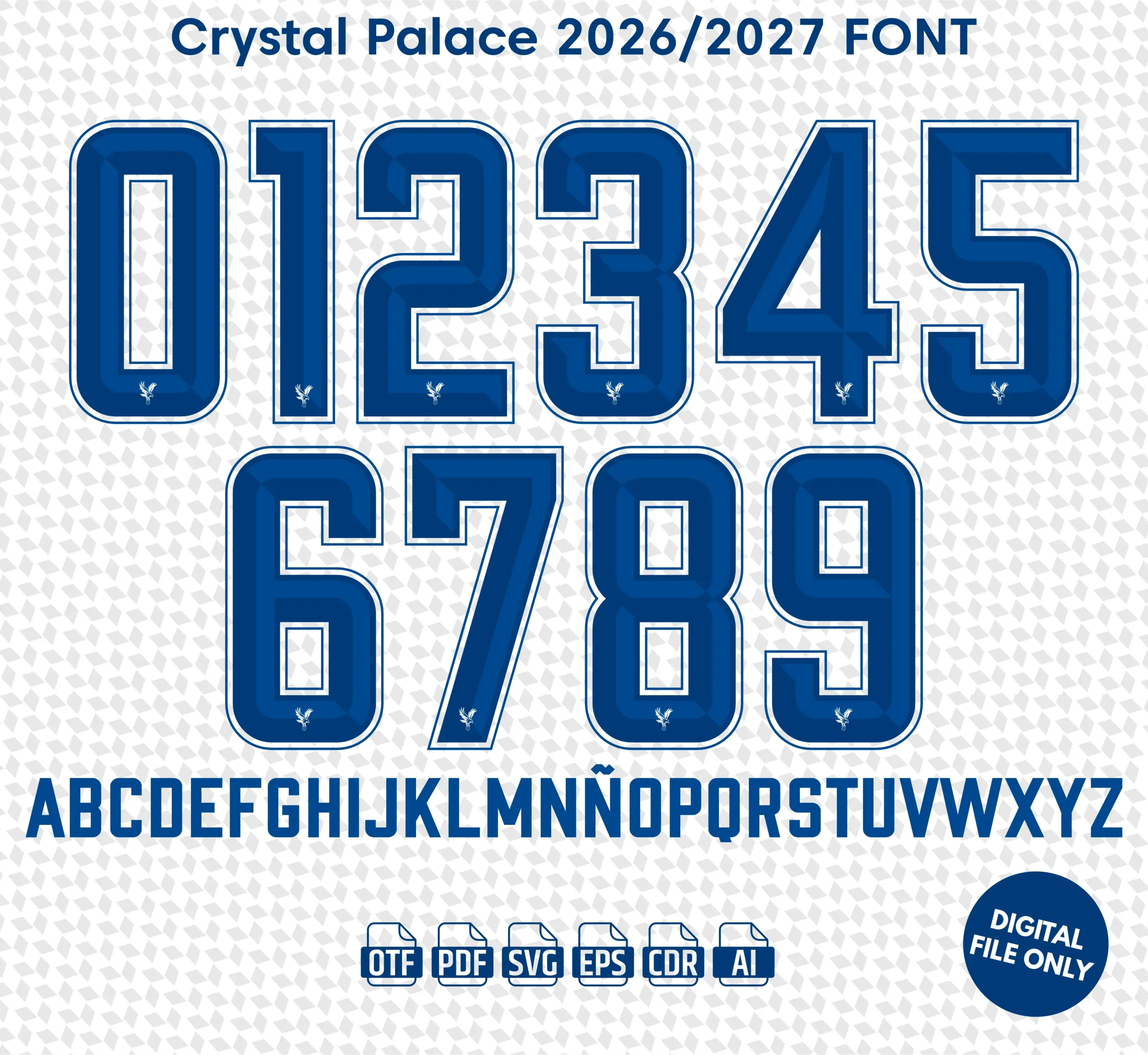 Crystal Palace 2026-27 Font - football jersey typeface OTF download