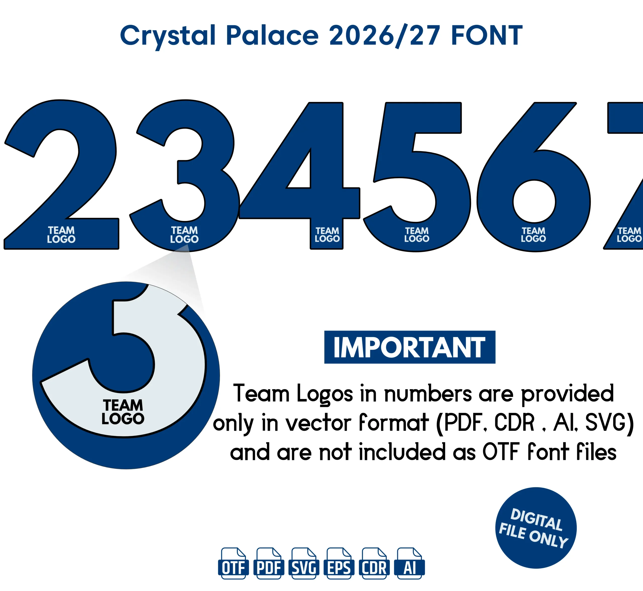 Crystal Palace 2026-27 Font - football jersey typeface OTF download