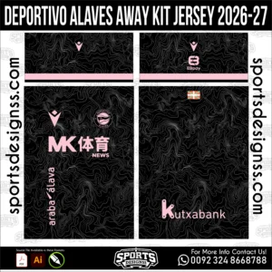 Deportivo AlavΓ©s Away Jersey 2026-27 - football shirt vector for sublimation printing