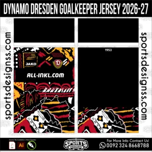 Dynamo Dresden Goalkeeper Jersey 2026-27 football shirt vector