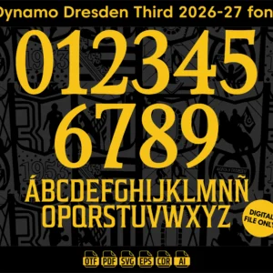 Dynamo Dresden Third 2026-27 Font - football jersey typeface OTF download