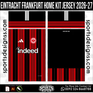 Eintracht Frankfurt Home Kit Jersey 2026-27 football shirt vector