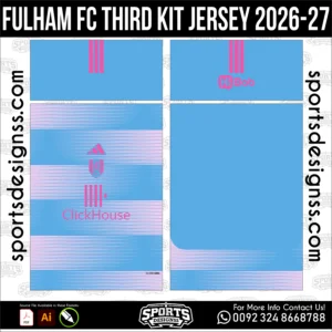 Fulham FC Third Kit Jersey 2026-27 football shirt vector for sublimation printing
