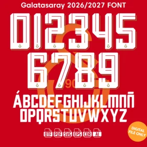 Galatasaray 2026-27 Font - football jersey typeface OTF download