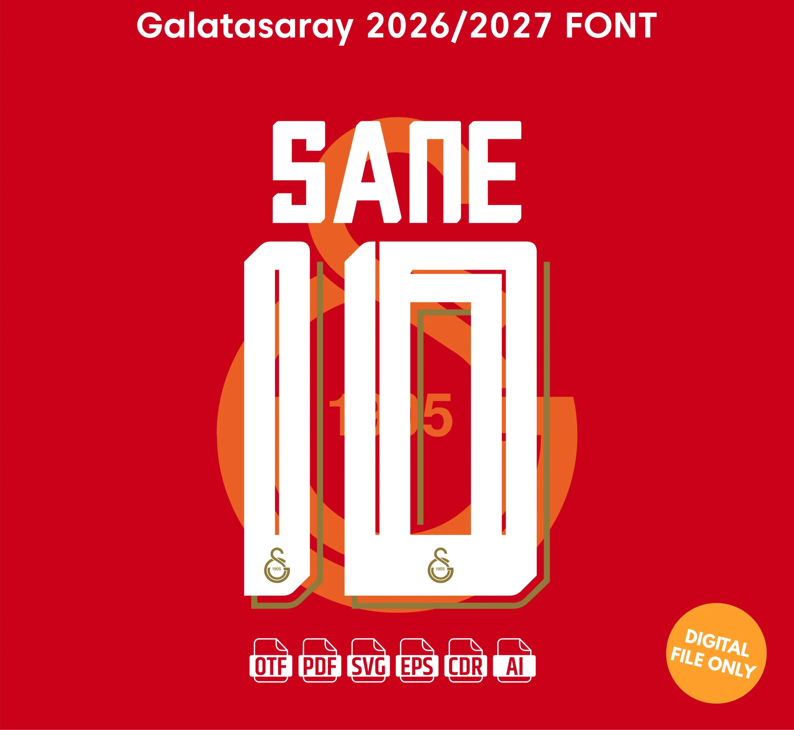 Galatasaray 2026-27 Font - football jersey typeface OTF download