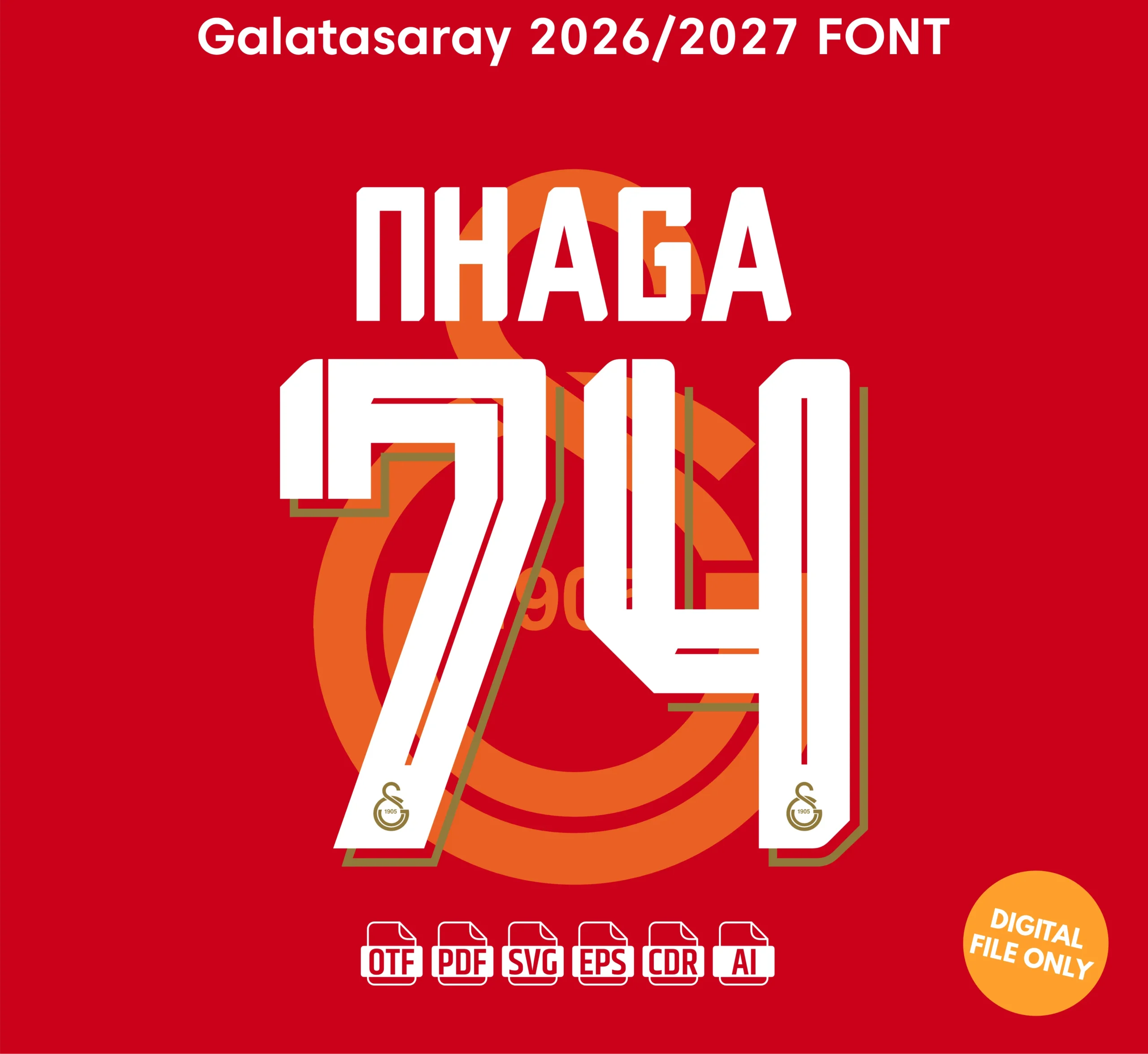 Galatasaray 2026-27 Font - football jersey typeface OTF download