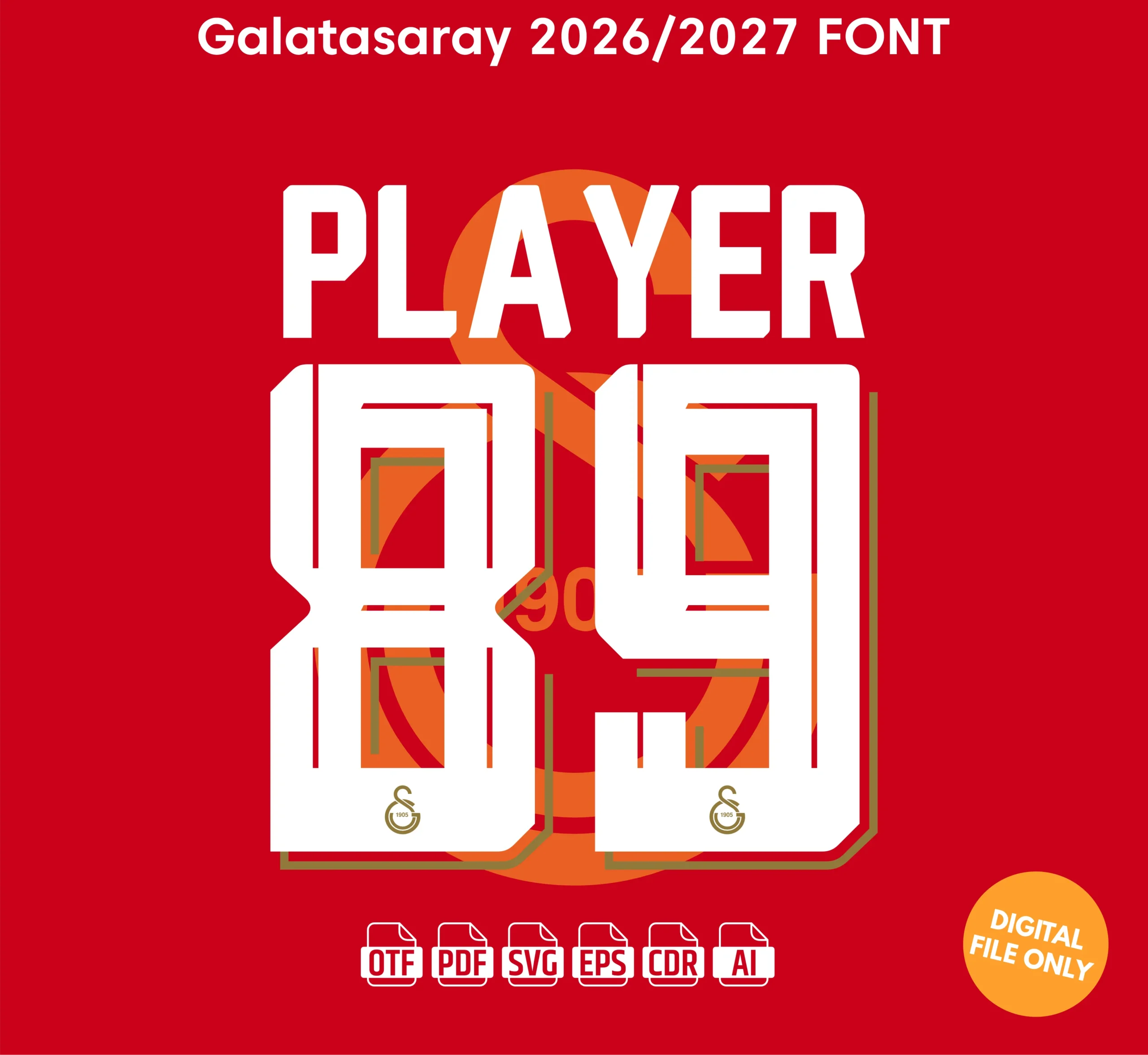 Galatasaray 2026-27 Font - football jersey typeface OTF download