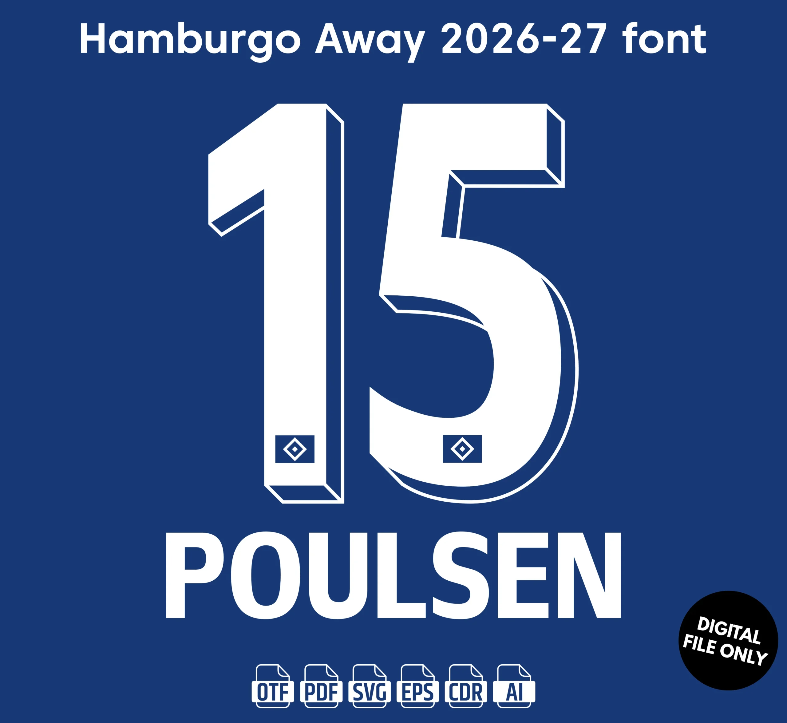 Hamburgo SV Away 2026-27 Font - football jersey typeface