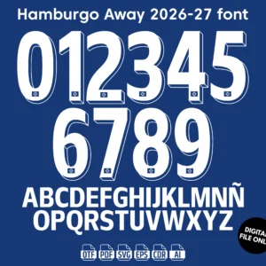 Hamburgo SV Away 2026-27 Font - football jersey typeface