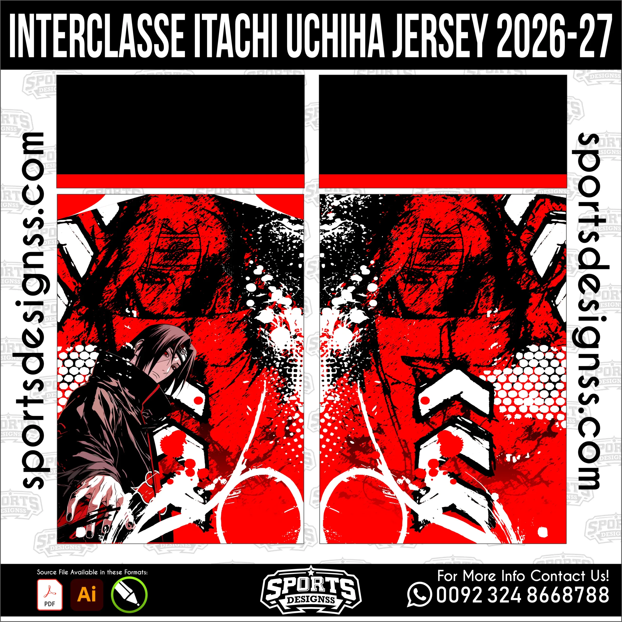Itachi Uchiha Interclasse Jersey 2026-27 - anime football shirt vector