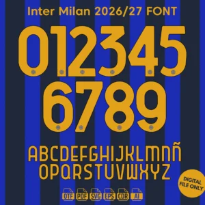 Inter Milan 2026-27 Font - football jersey typeface OTF download