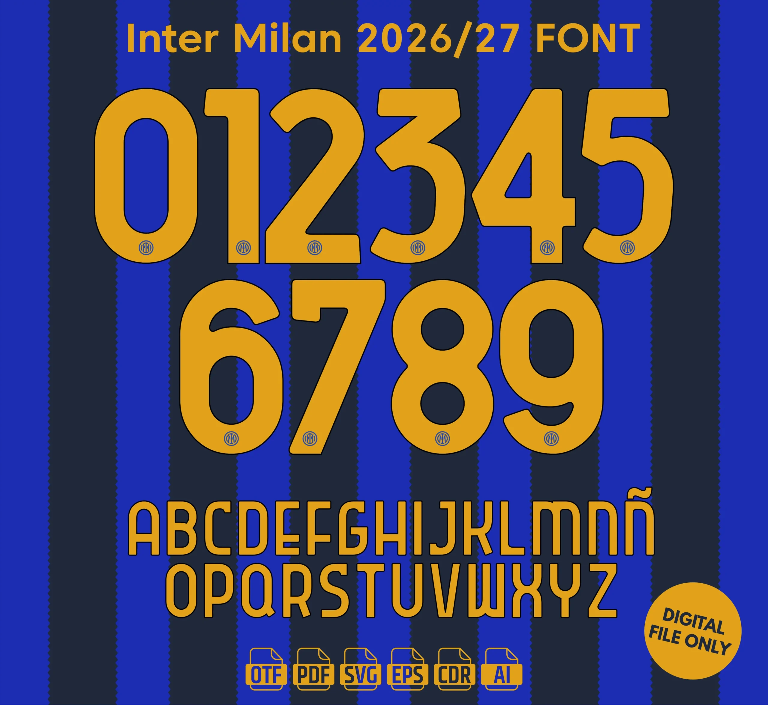 Inter Milan 2026-27 Font - football jersey typeface OTF download
