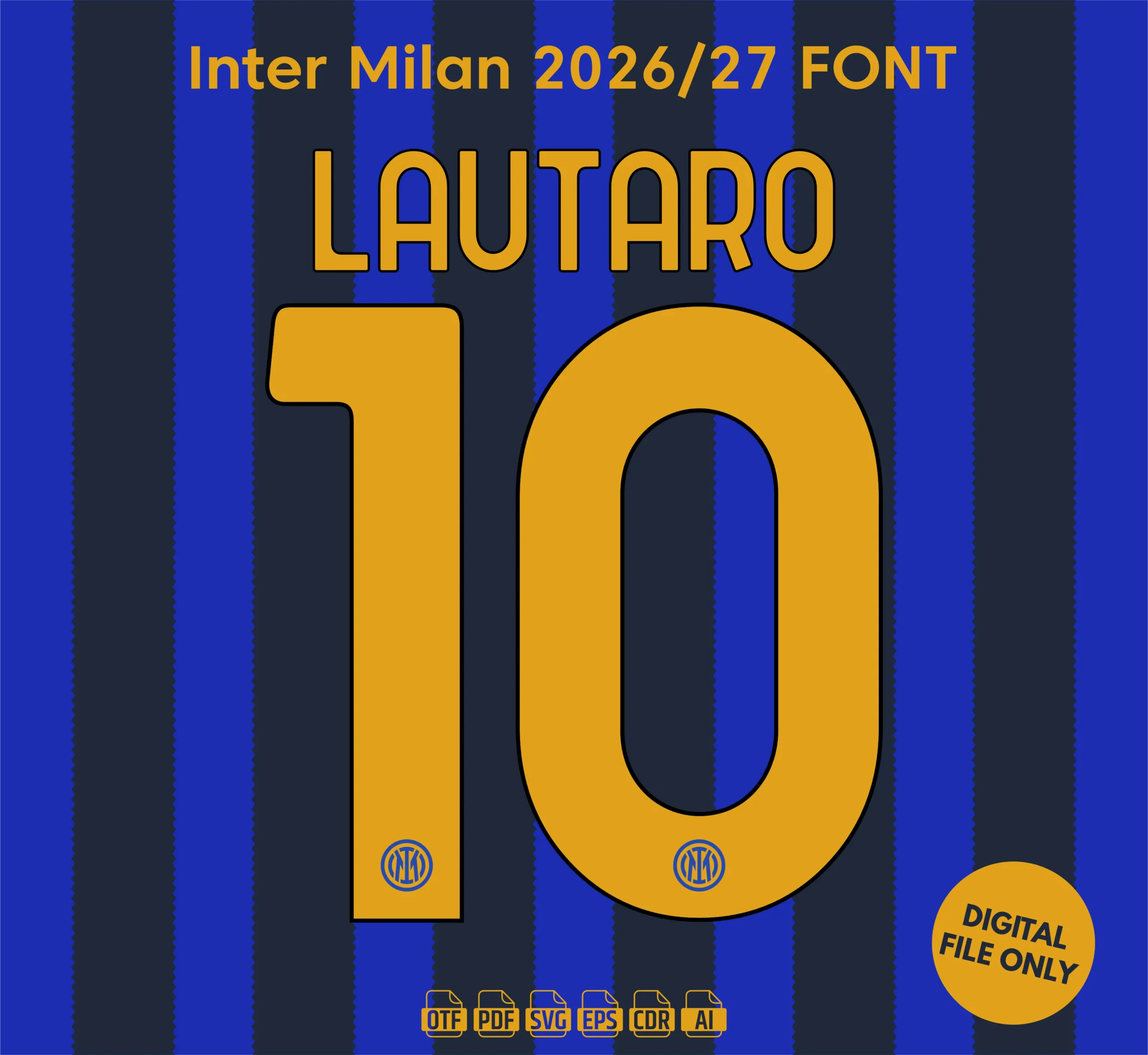Inter Milan 2026-27 Font - football jersey typeface OTF download