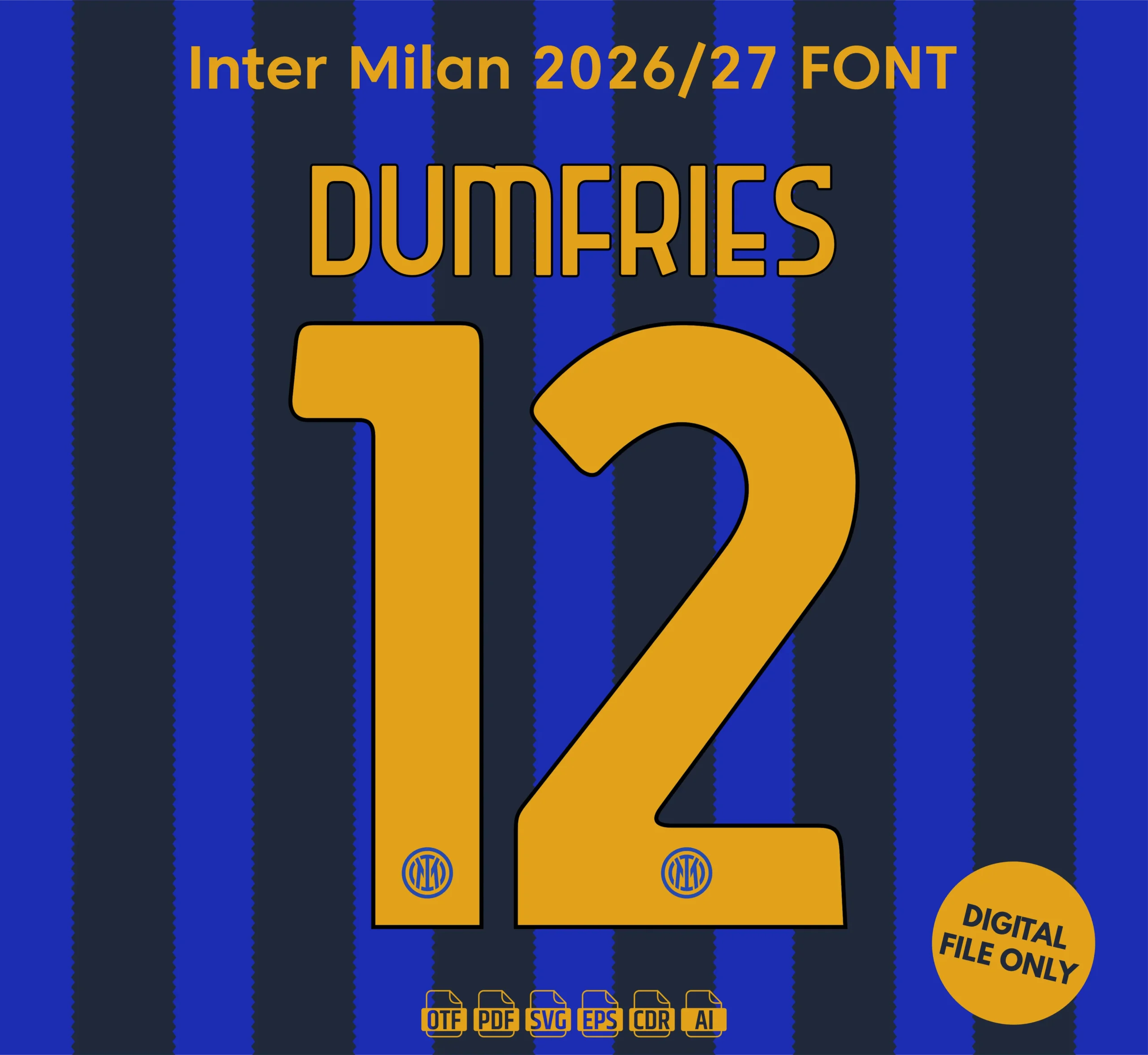 Inter Milan 2026-27 Font - football jersey typeface OTF download
