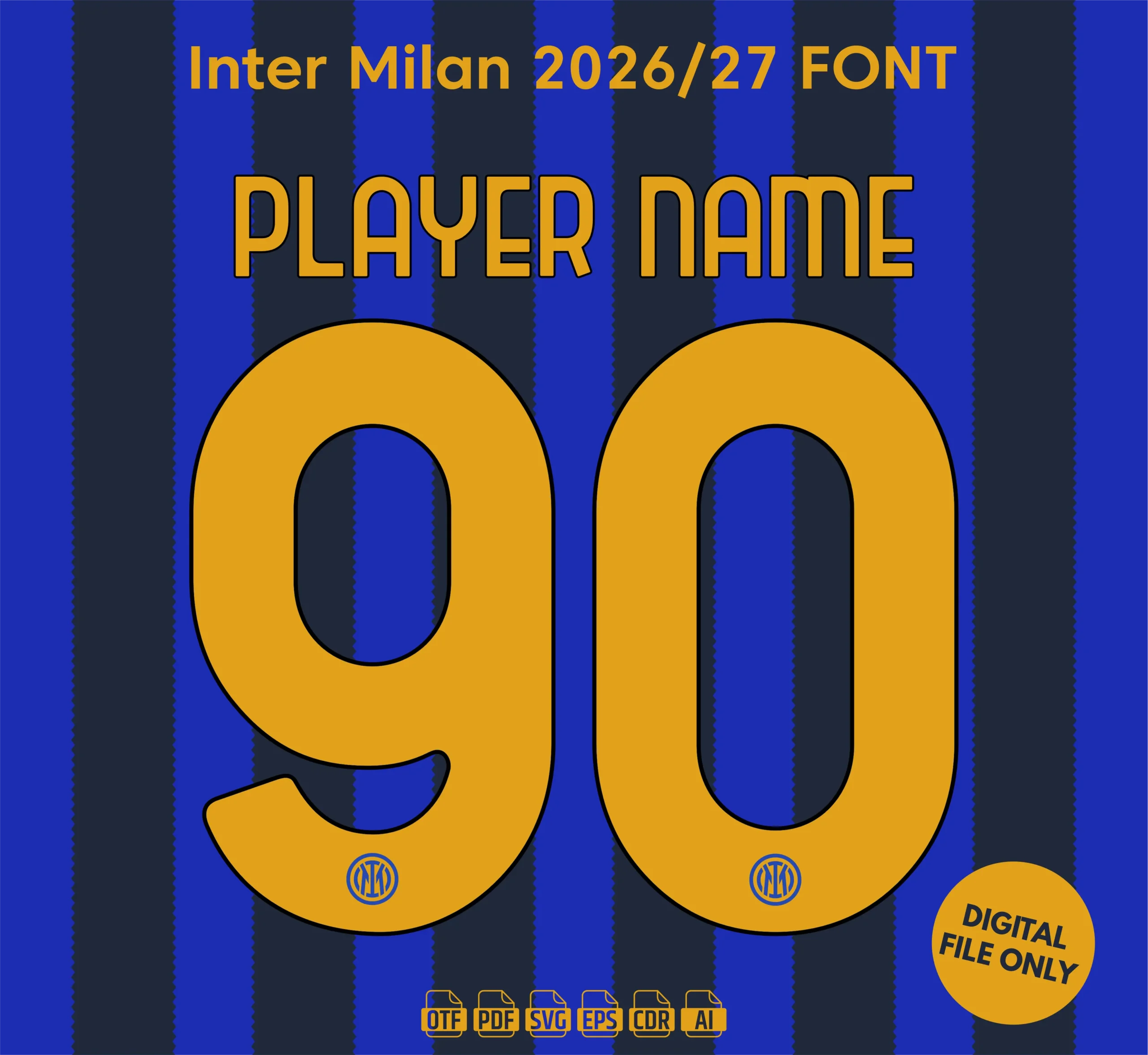 Inter Milan 2026-27 Font - football jersey typeface OTF download