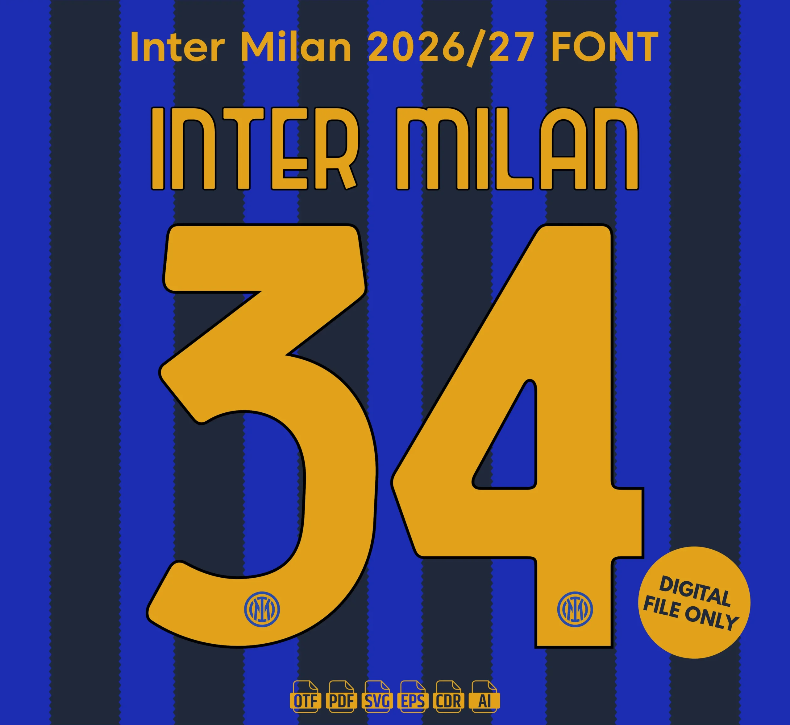 Inter Milan 2026-27 Font - football jersey typeface OTF download