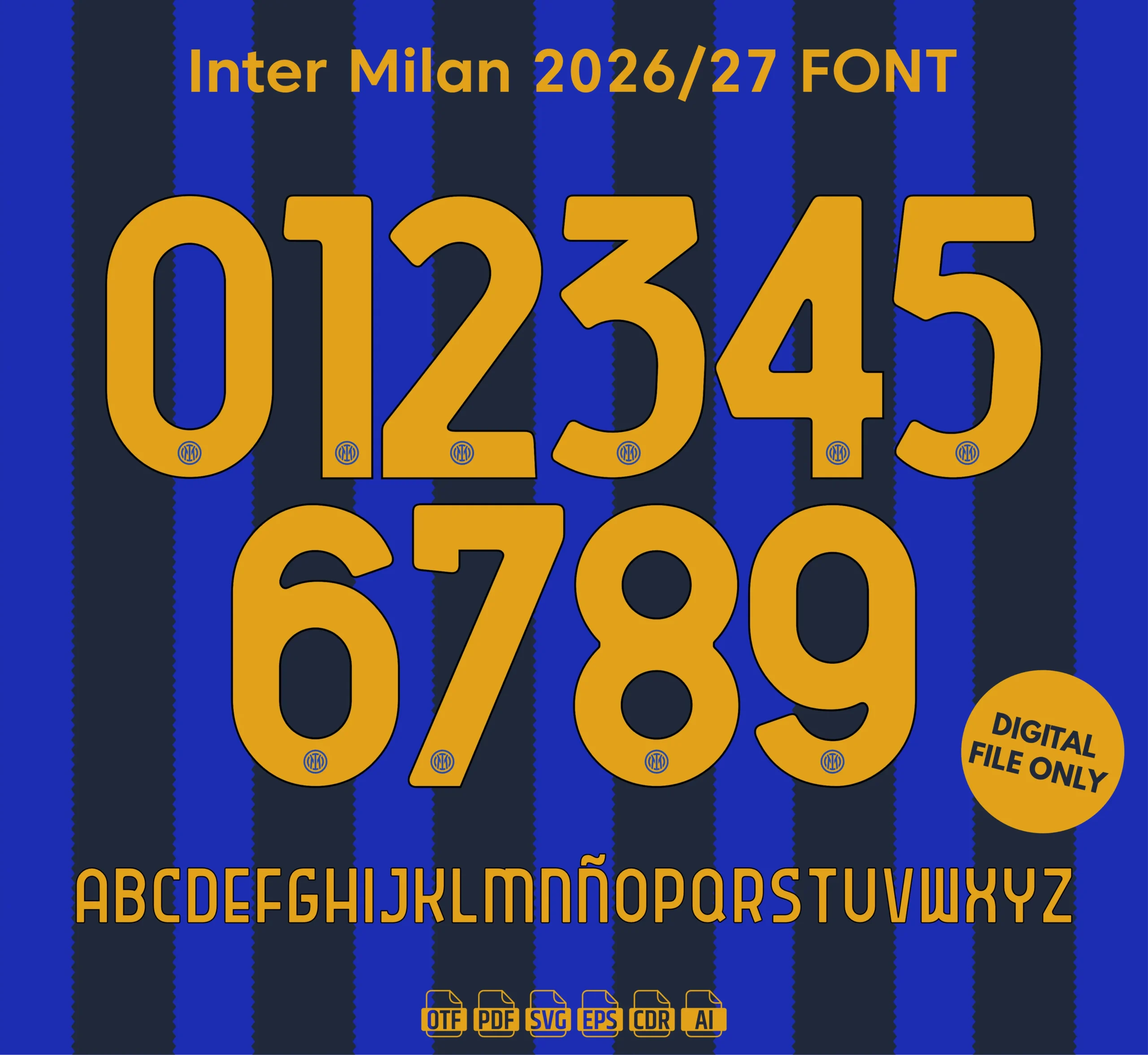 Inter Milan 2026-27 Font - football jersey typeface OTF download