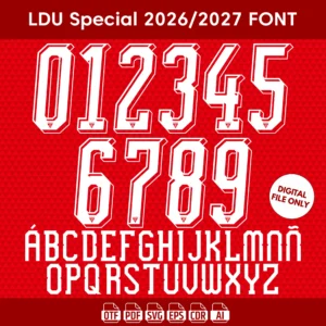 LDU Quito Special 2026 Font - football jersey typeface OTF download