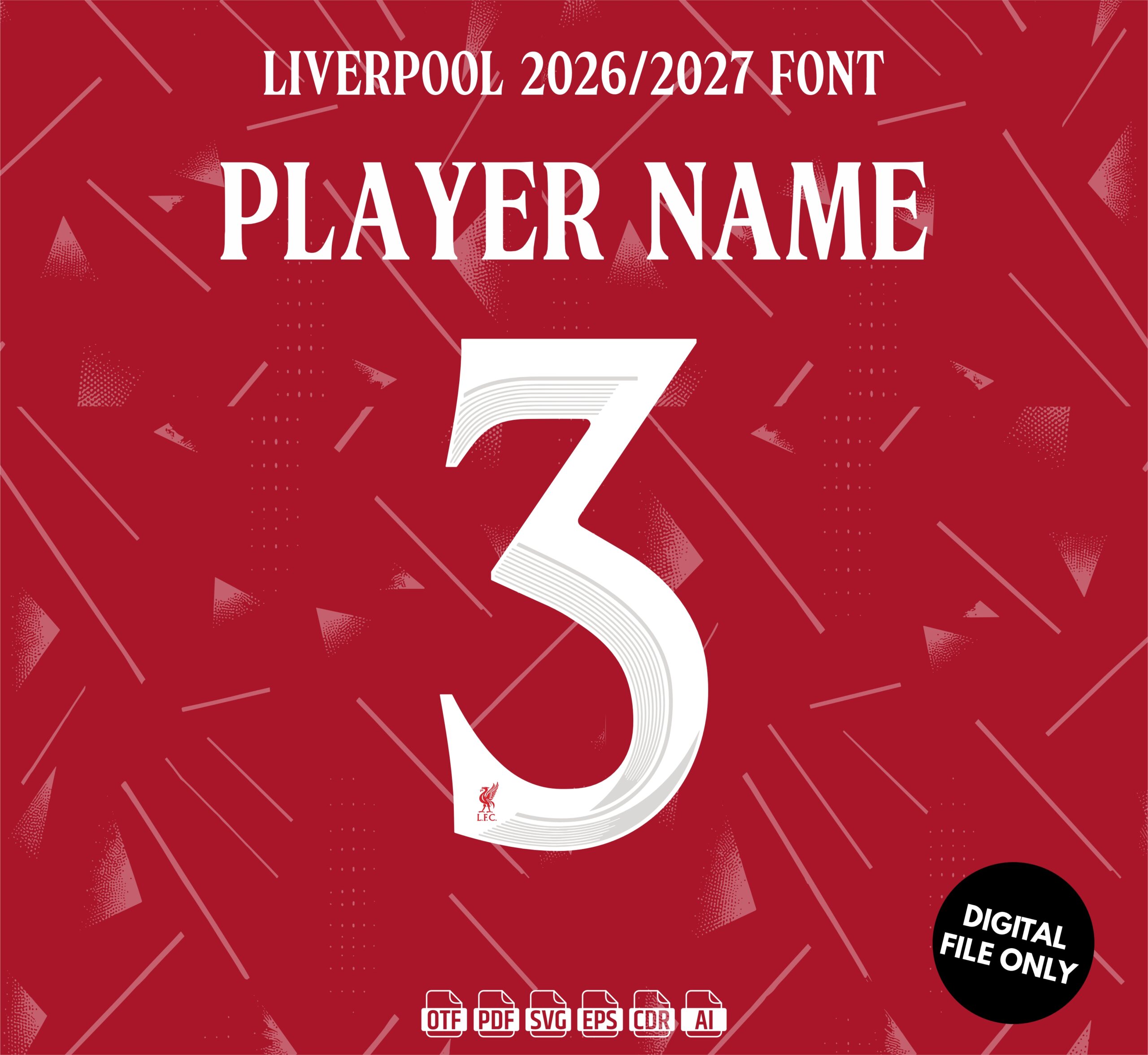 Liverpool FC 2026-27 Font - football jersey typeface OTF download