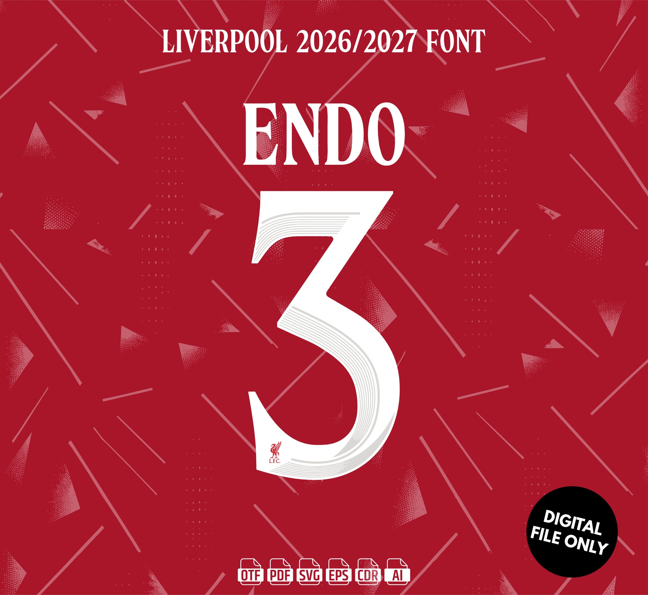 Liverpool FC 2026-27 Font - football jersey typeface OTF download