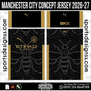 Manchester City Concept Jersey 2026-27 - football shirt vector for sublimation printing