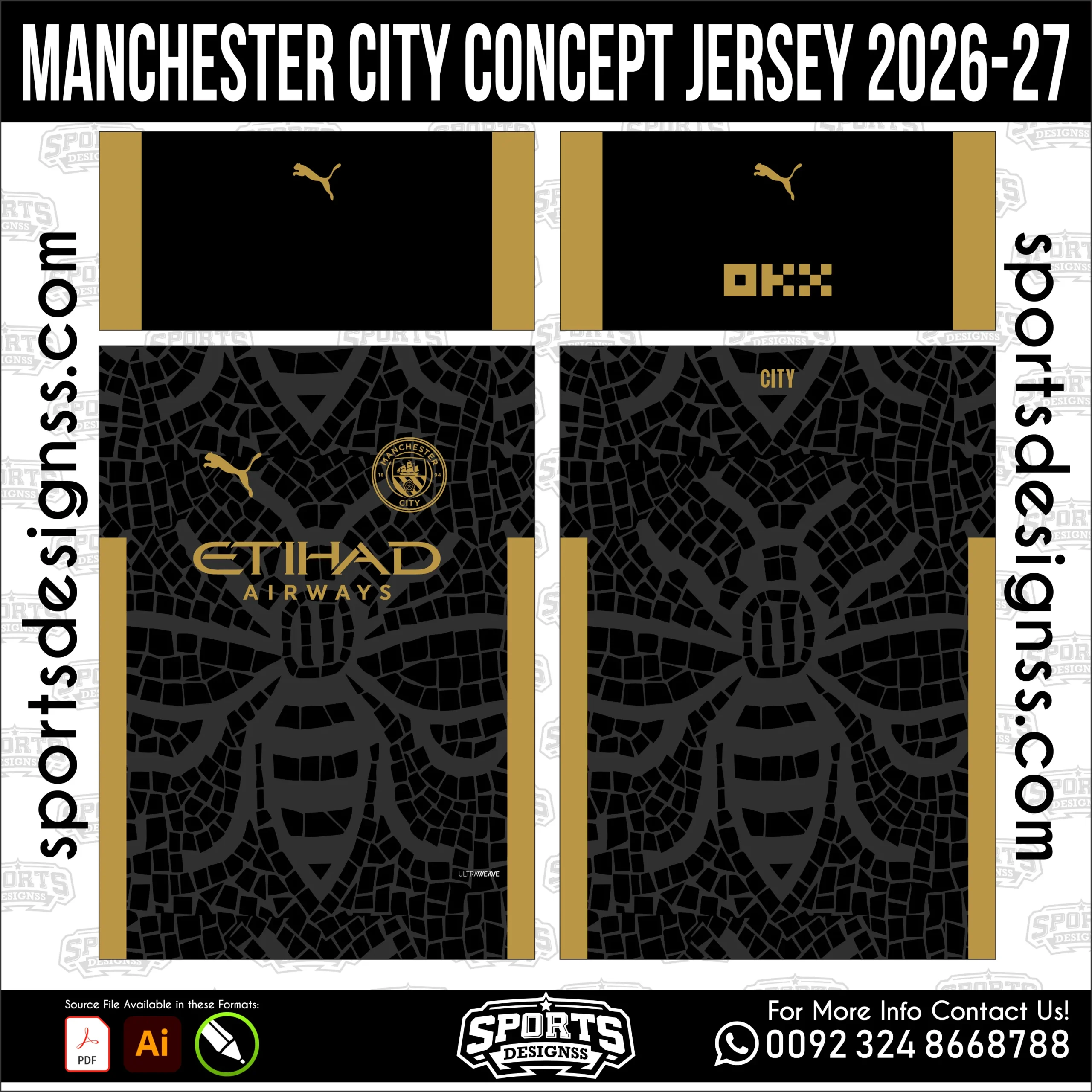 Manchester City Concept Jersey 2026-27 - football shirt vector for sublimation printing