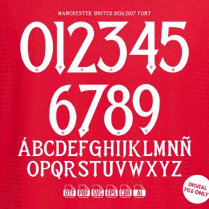 Manchester United 2026-27 Font - football jersey typeface OTF download