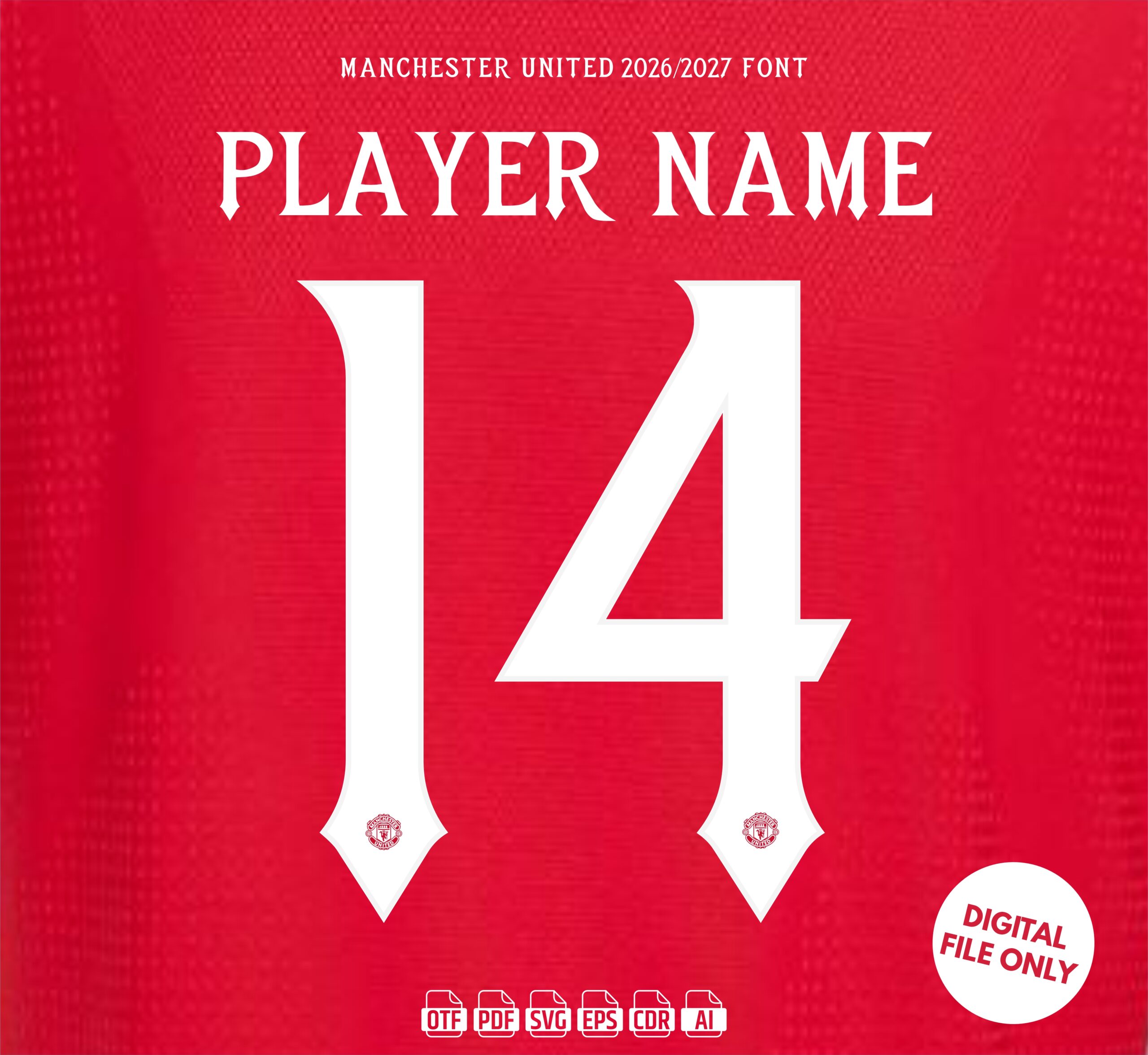 Manchester United 2026-27 Font - football jersey typeface OTF download