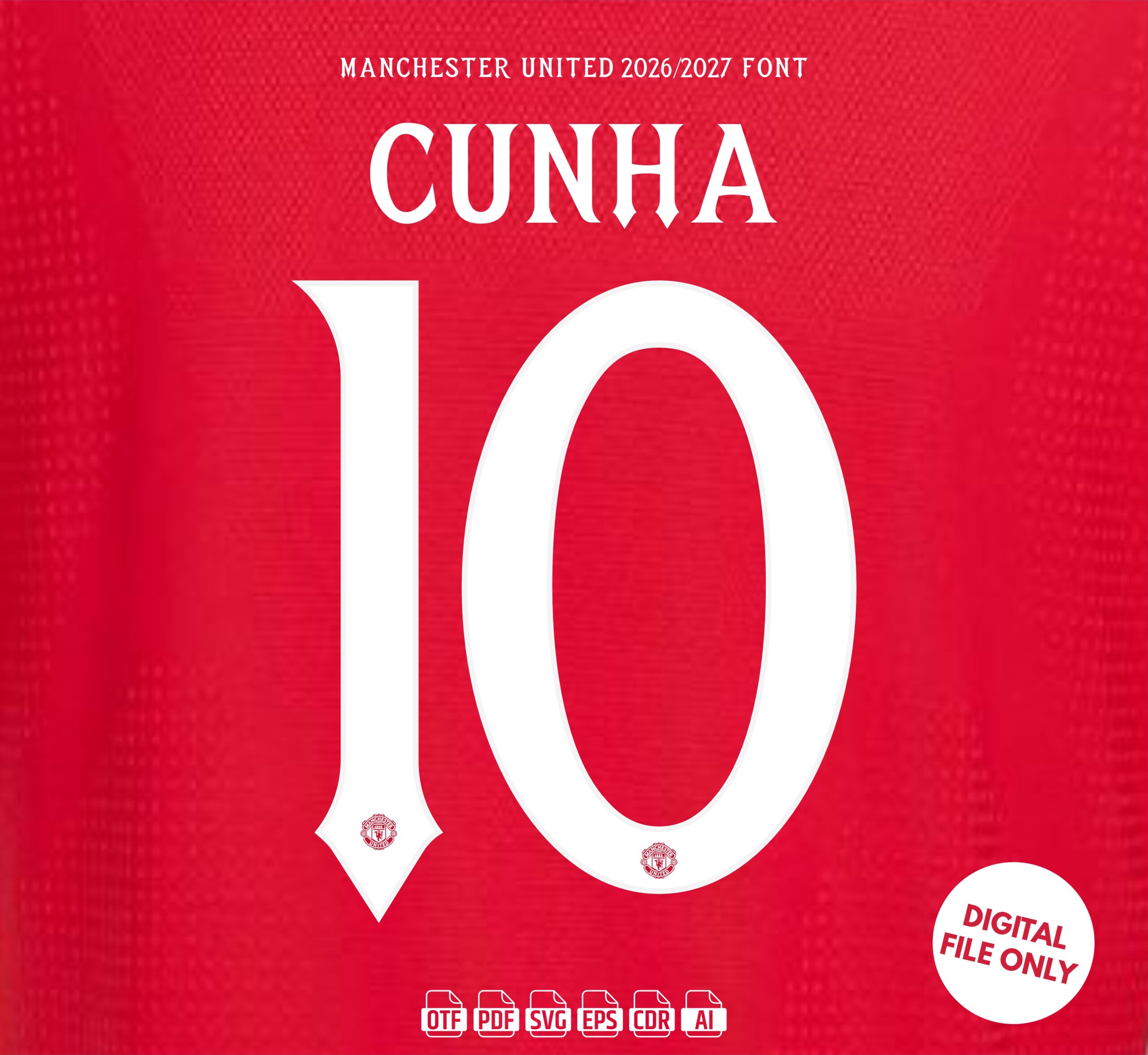 Manchester United 2026-27 Font - football jersey typeface OTF download