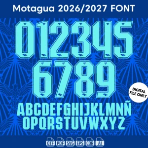 Motagua FC 2026-27 Font - football jersey typeface OTF download