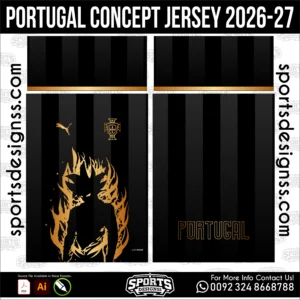 Portugal Concept Jersey 2026-27 - football shirt vector for sublimation printing
