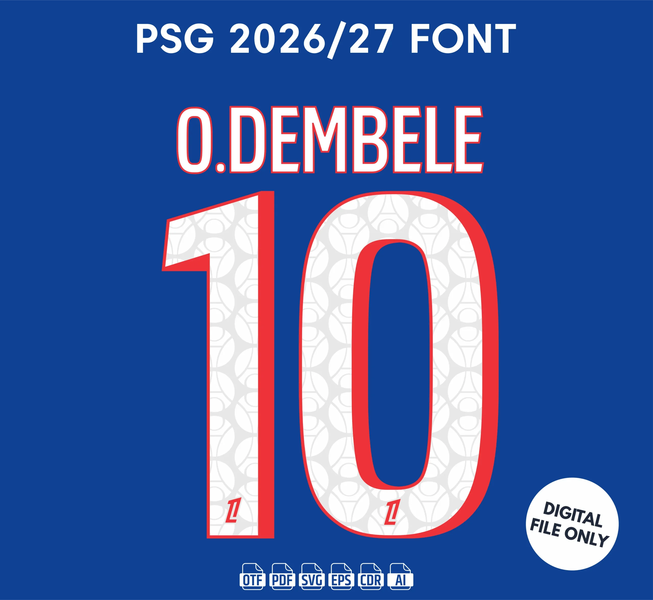 PSG 2026-27 Font - football jersey typeface OTF download