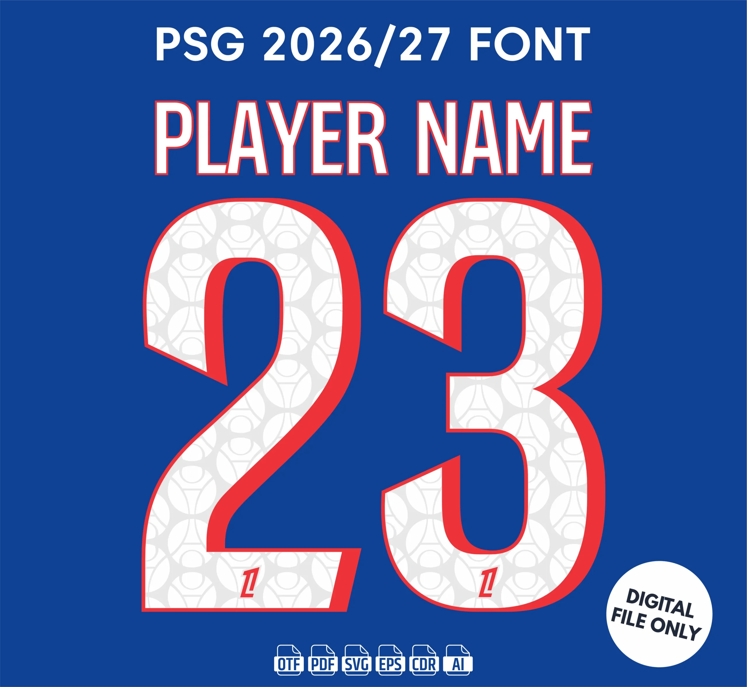 PSG 2026-27 Font - football jersey typeface OTF download