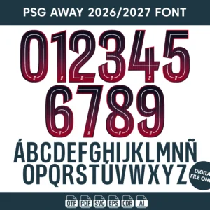 PSG Away 2026-27 Font - football jersey typeface OTF download