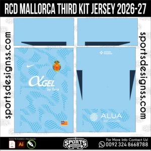 RCD Mallorca Third Jersey 2026-27 - football shirt vector for sublimation printing