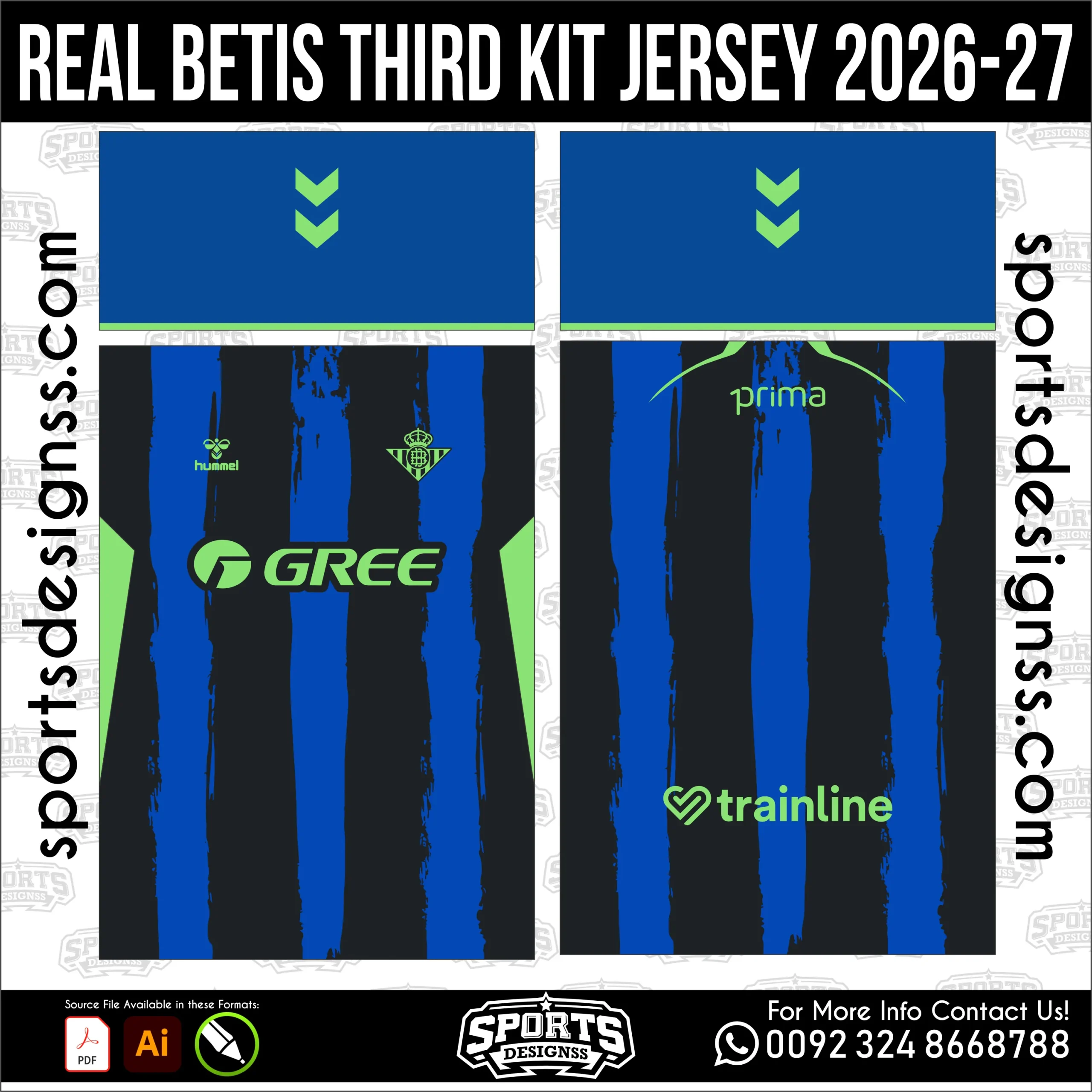 Real Betis Third Jersey 2026-27 - football shirt vector for sublimation printing
