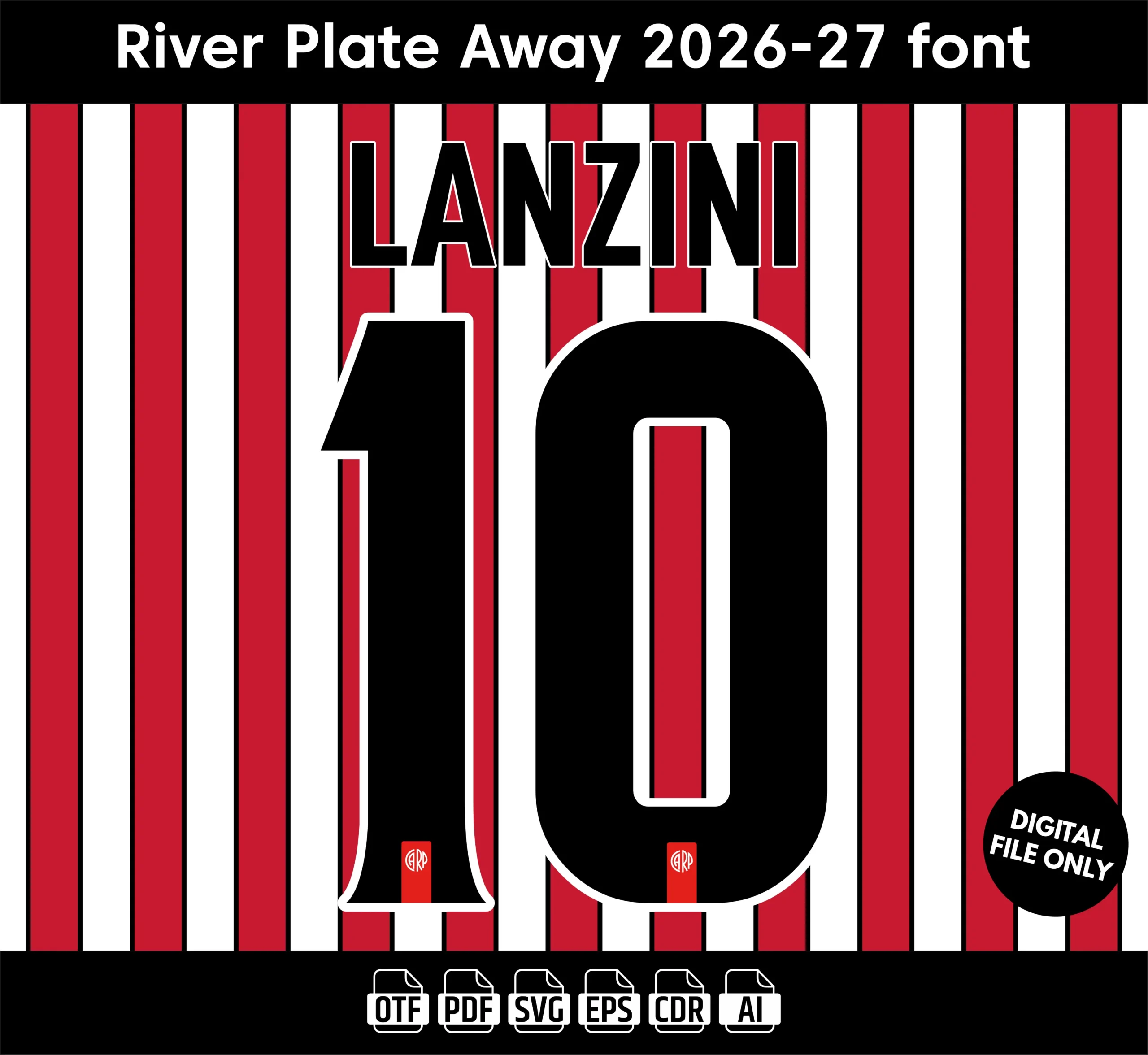 River Plate Away 2026-27 Font - football jersey typeface OTF download
