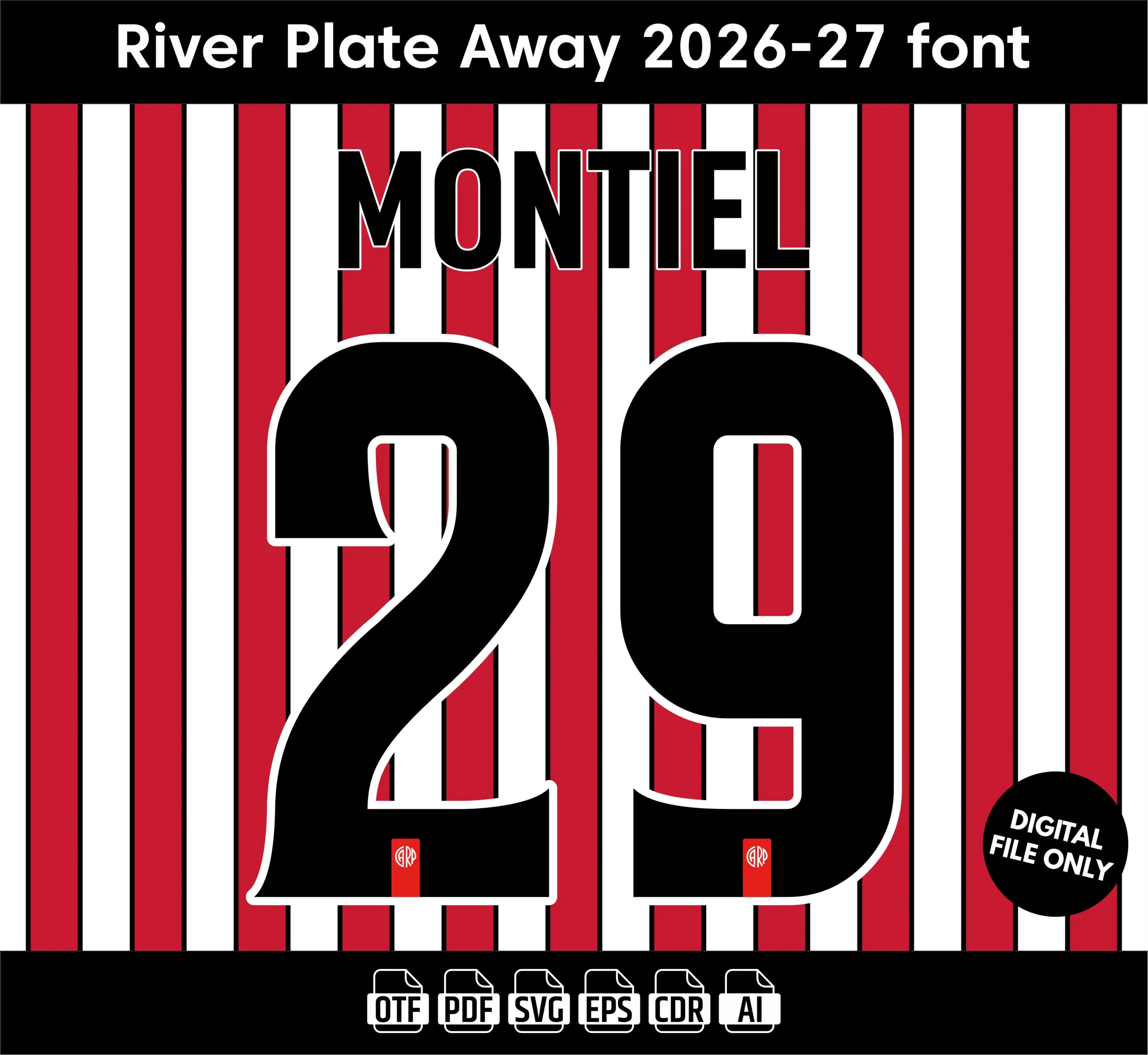 River Plate Away 2026-27 Font - football jersey typeface OTF download