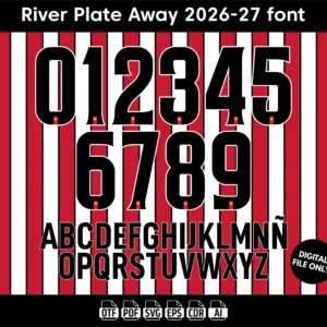 River Plate Away 2026-27 Font - football jersey typeface OTF download