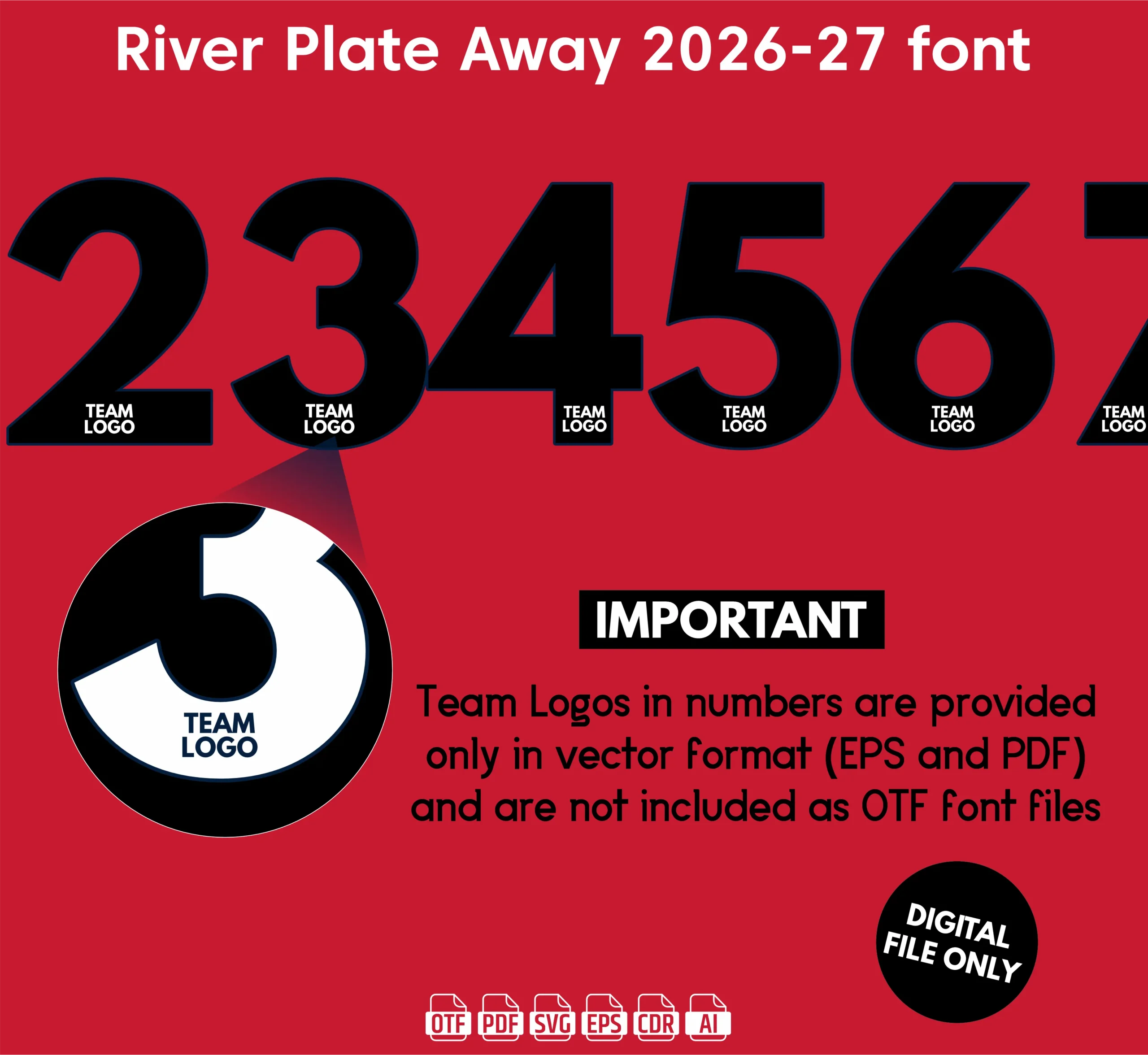 River Plate Away 2026-27 Font - football jersey typeface OTF download