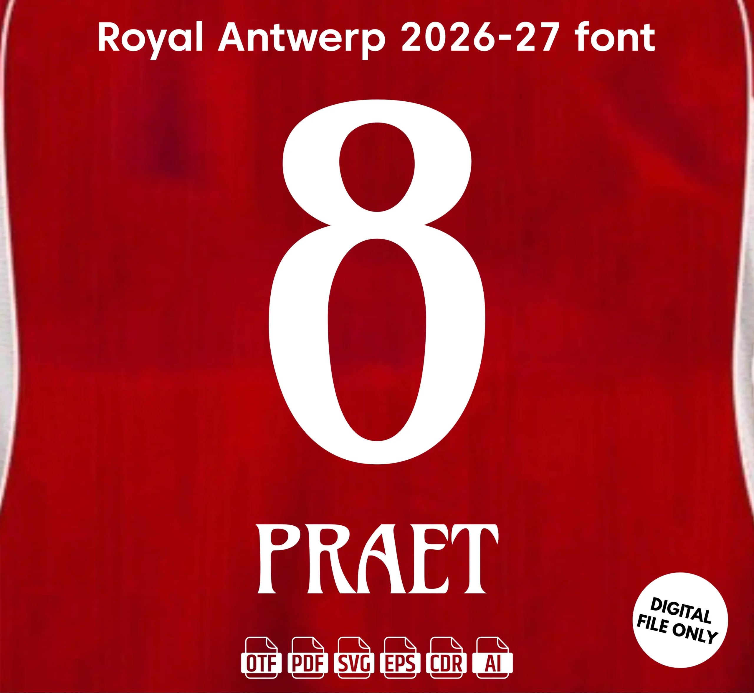 Royal Antwerp FC 2026-27 Font - football jersey typeface