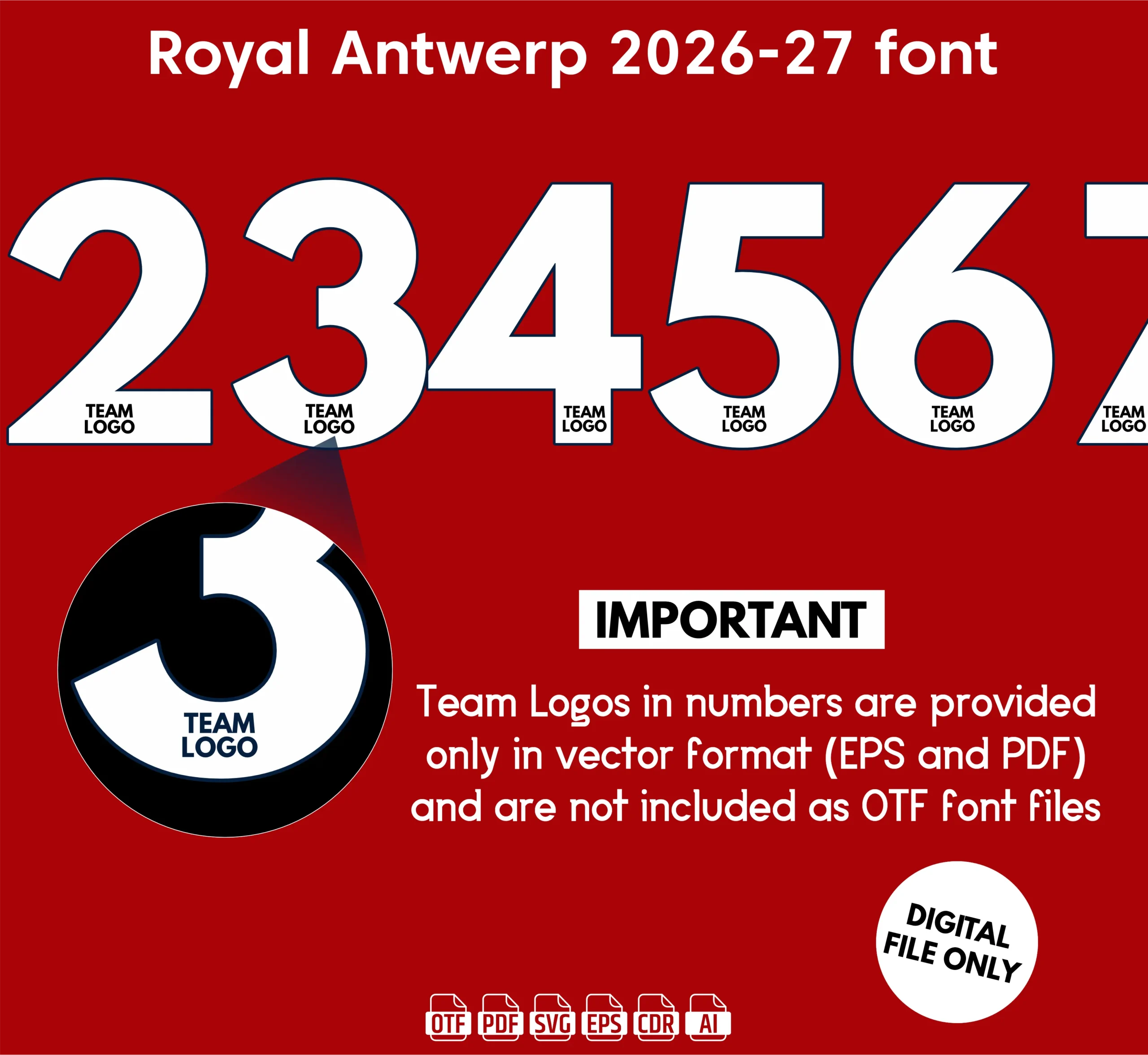 Royal Antwerp FC 2026-27 Font – Football Jersey Typeface Download - Image 6