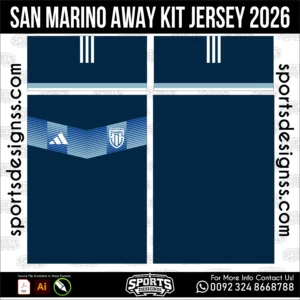 San Marino Away Jersey 2026 - football shirt vector for sublimation printing