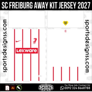 SC Freiburg Away Jersey 2027 - football shirt vector for sublimation printing