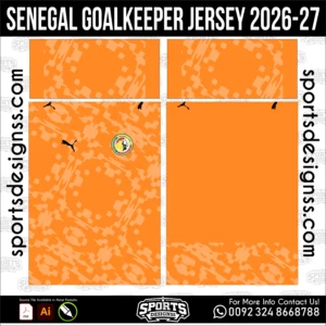 Senegal Goalkeeper Jersey 2026-27 - football shirt vector for sublimation printing