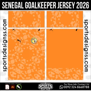 Senegal Goalkeeper Jersey 2026 - football shirt vector for sublimation printing